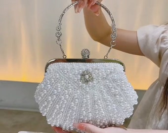 Shell Perle Strass Abendessen Braut KleidTasche Bankett Diagonal Kleine Tasche Cocktail Party Muttertags-geschenke Umhänge Handtasche