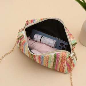 Handgemachte Damen Strohsack Strand Sommerkette Kleine Geldbörse und Handtasche Weibliche Schulter Umhängetaschen Reise-Design Klappentasche Bild 4