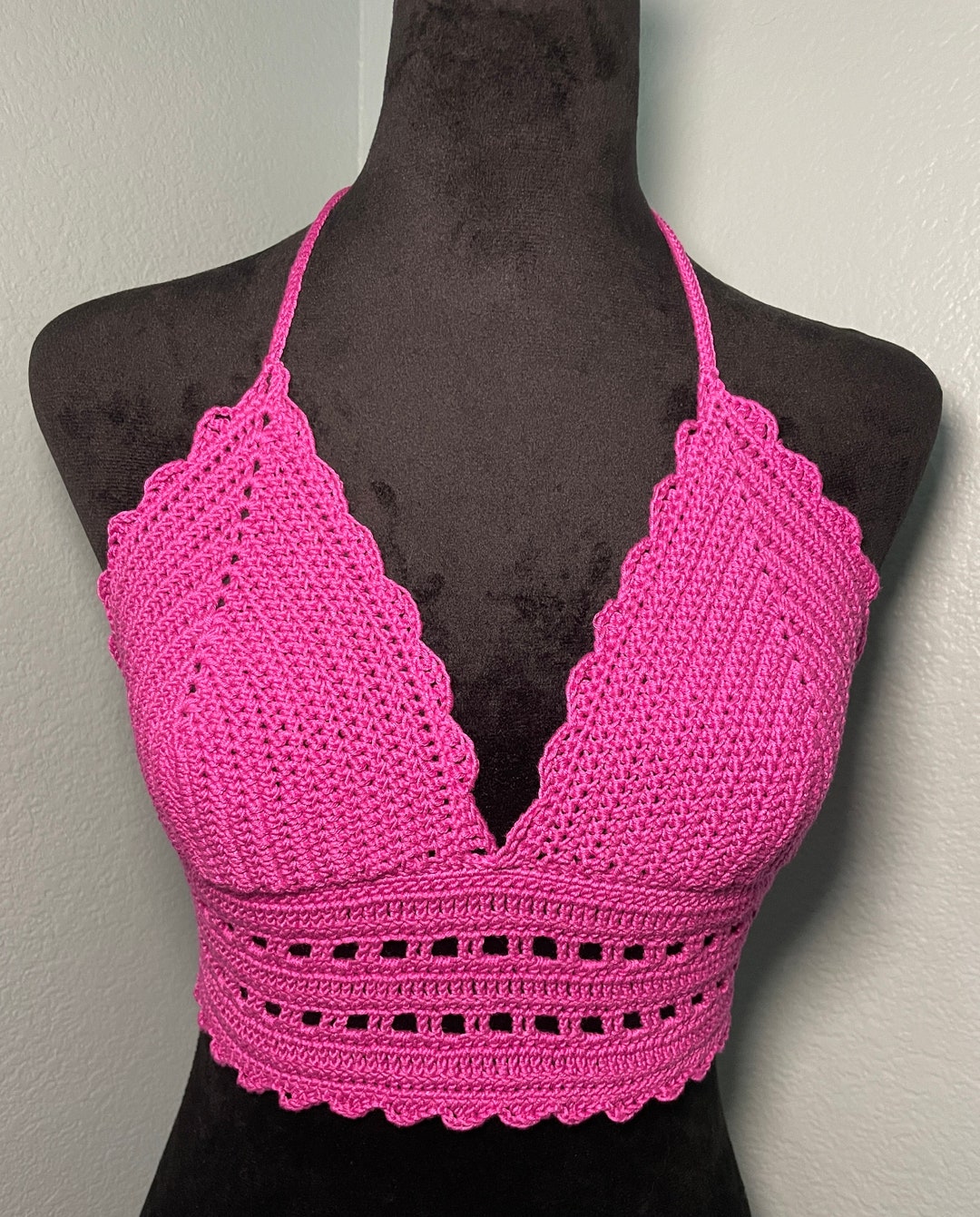 Raspberry Pink Crochet Crop Top - Etsy