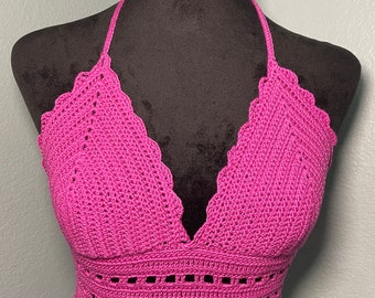 Crochet frill knit tops andmary pink 新品♡ andmary Crochet frill knit tops