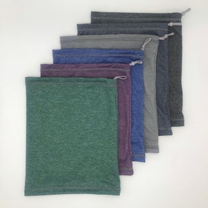 Lightweight adjustable neck gaiter in SPF-50 Chitosante: Single or Double layer, choose your color