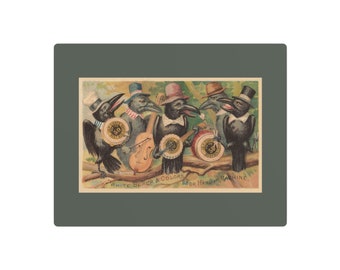 Old Crow Band Playing J&P Coats Spools - Metal Art Print 11 x 14 - Antique Reproduction