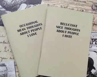 Pair of Pocket Notebooks- Nice and Mean Human Thoughts