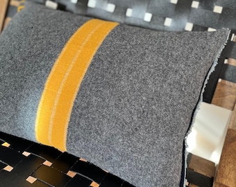 Authentic Pendleton Wool & Designer Denim Throw Pillow with Duck Feather Insert