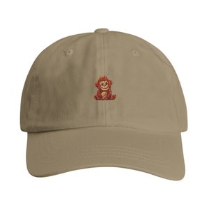 Cappello da papà premium Orangutan con ricamo a forma di scimmia di Sumatra