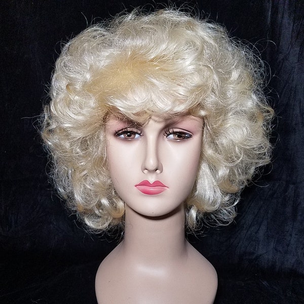 Marilyn Monroe Wig, Platinum Blonde, Vintage Costume, Above Shoulder, Cosplay Drag Queen Performer, W15