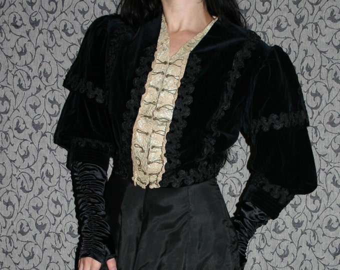 Antique Victorian Black Velvet Ladies Mourning Jacket Bodice - Etsy