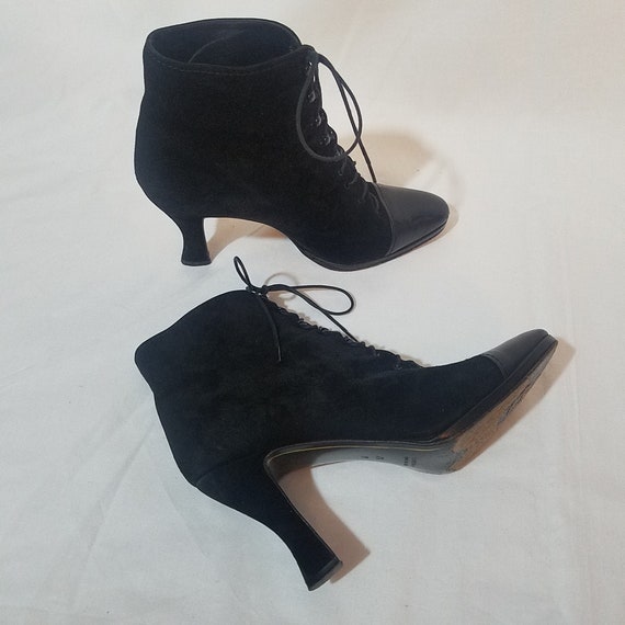 Witch Boots, Black Suede Leather, Ankle Length, G… - image 7