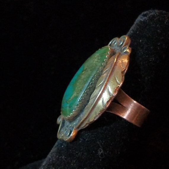 1970's Turquoise Ring, Sterling Silver, Navajo Ar… - image 7