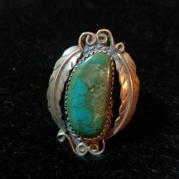 1970's Turquoise Ring, Sterling Silver, Navajo Ar… - image 5