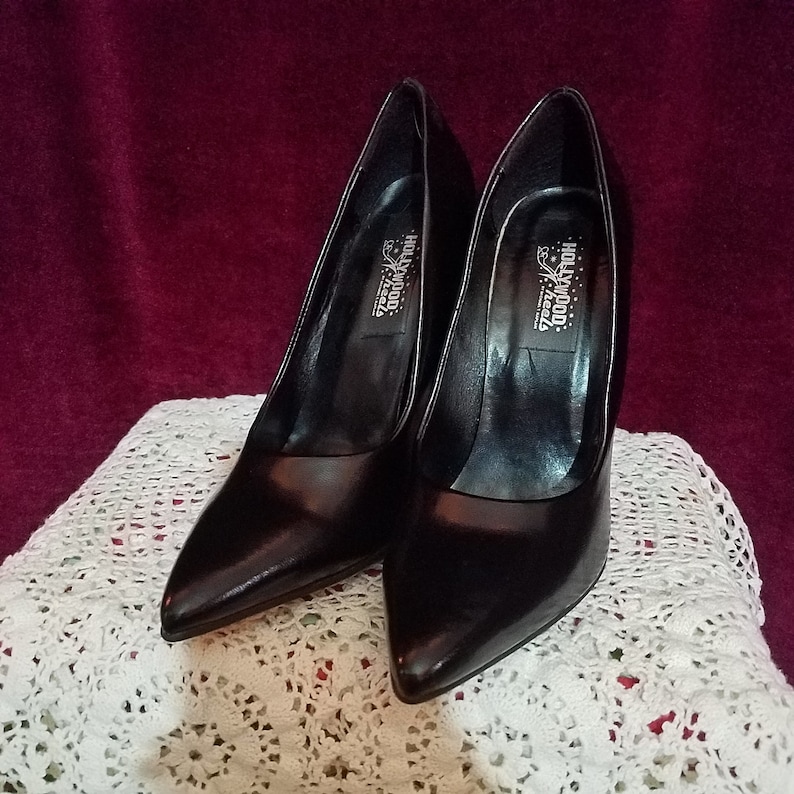black vintage high heels