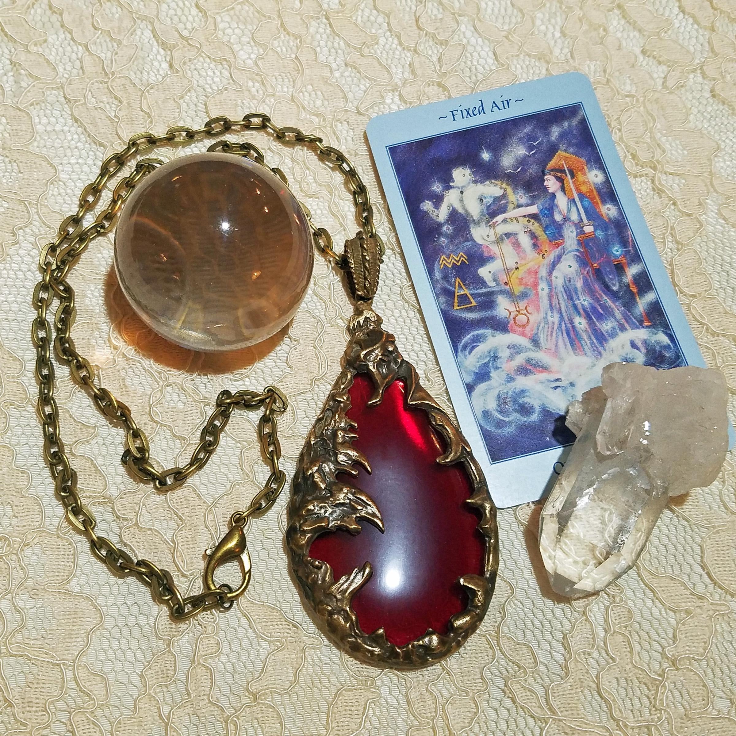 Love Witch Necklace: Red Teardrop Pendant, 1960s Style Jewelry - Etsy