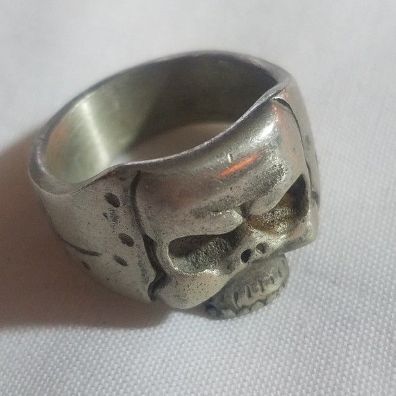 Skull Ring, Size 11, Biker Jewelry, Goth Guy, Pun… - image 4