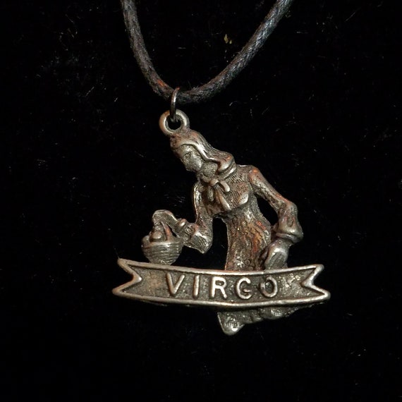 1970's Virgo Necklace, Zodiac Pendant, Vintage As… - image 1