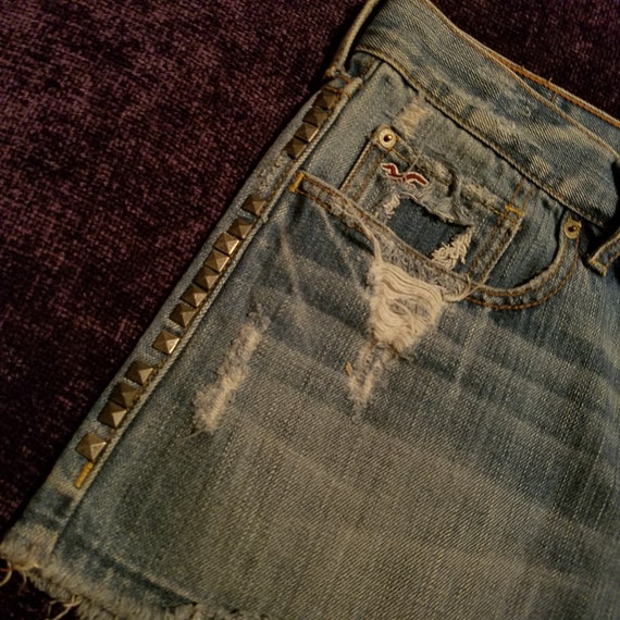 Cutoff Denim Skirt, Frayed Edges, Hippie Summer C… - image 9