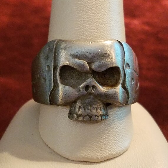 Skull Ring, Size 11, Biker Jewelry, Goth Guy, Pun… - image 1