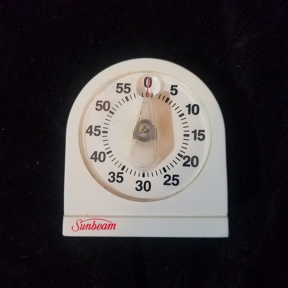 Vintage White Sunbeam 60 Minute Kitchen Timer Made in USA Etsy