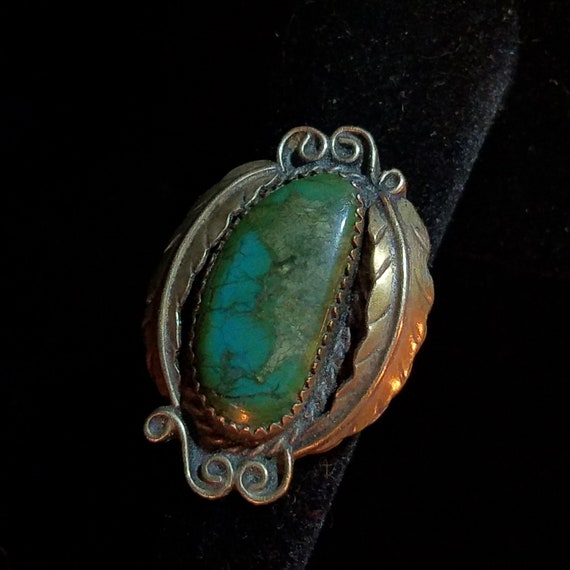 1970's Turquoise Ring, Sterling Silver, Navajo Ar… - image 2