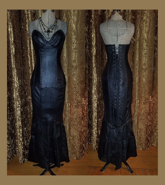leather corset dress
