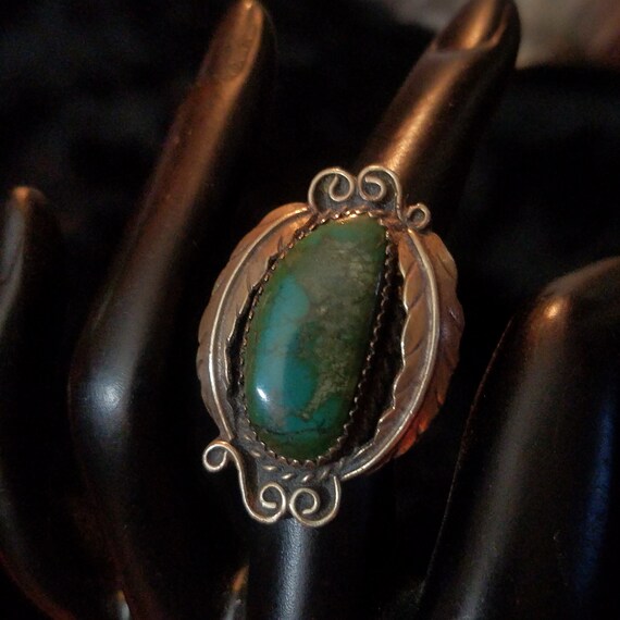 1970's Turquoise Ring, Sterling Silver, Navajo Ar… - image 8