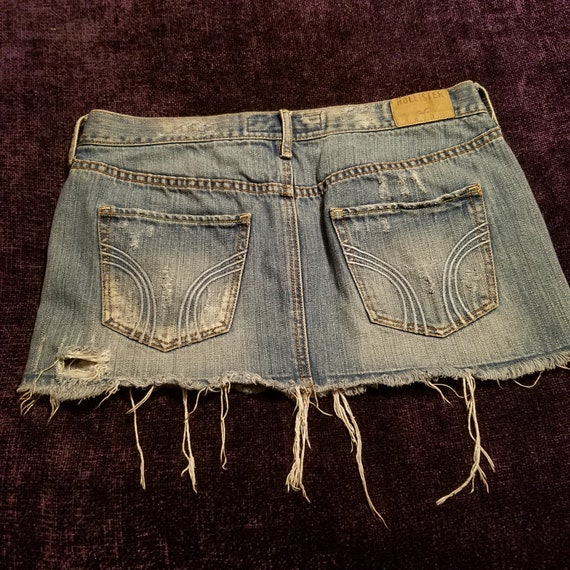 Cutoff Denim Skirt, Frayed Edges, Hippie Summer C… - image 2