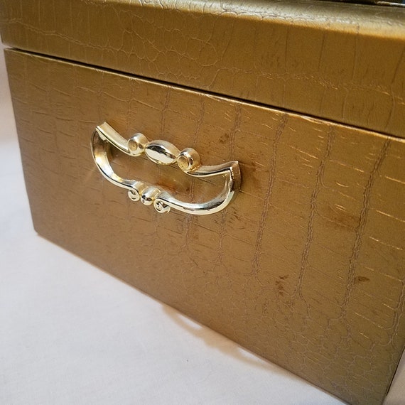 Vintage Lady Buxton Jewelry Box, Gold Leather, 16… - image 6