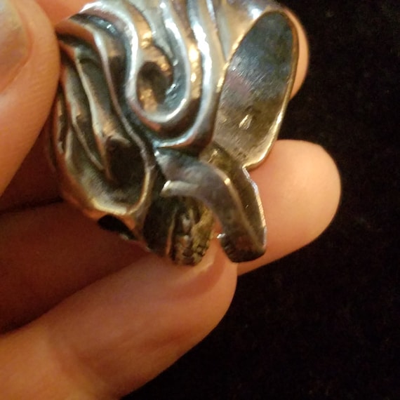 Big Skull Ring, Vintage Sterling Silver, Punk Roc… - image 10