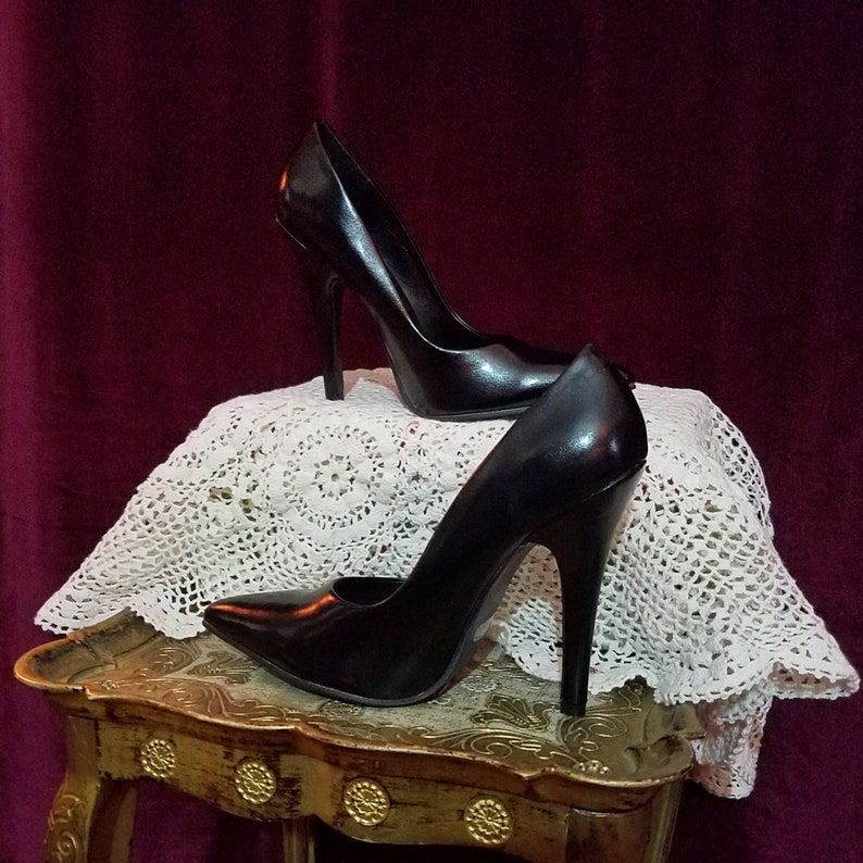 black vintage high heels