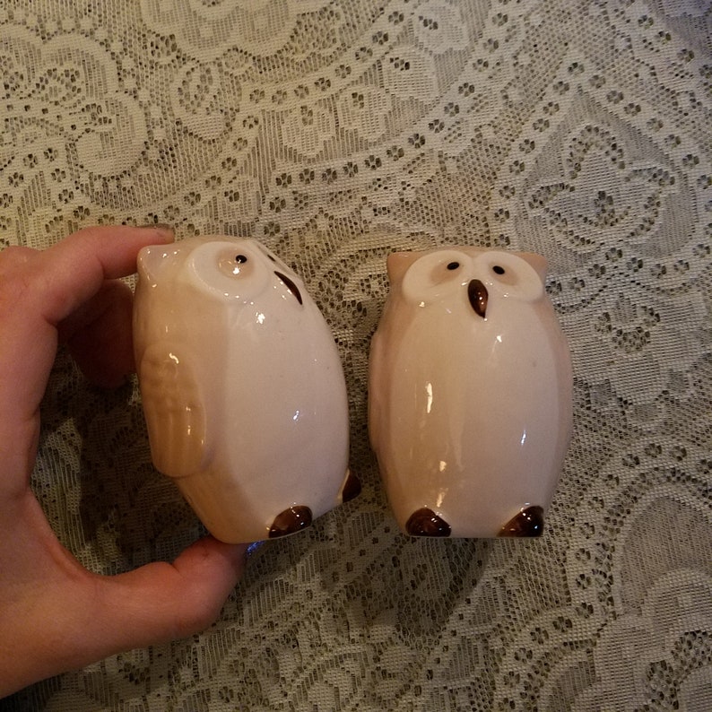 Vintage Owl Salt /& Pepper Shakers Kitchen Decor Retro Kitsch