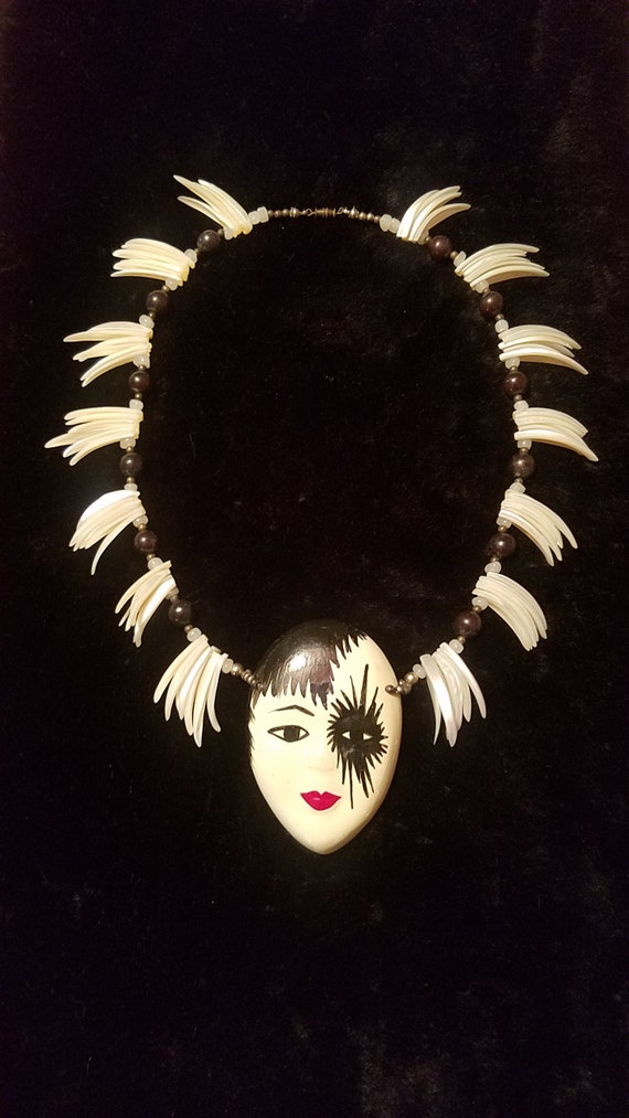 Statement Jewelry Art Necklace, Mardi Gras Mask, … - image 8