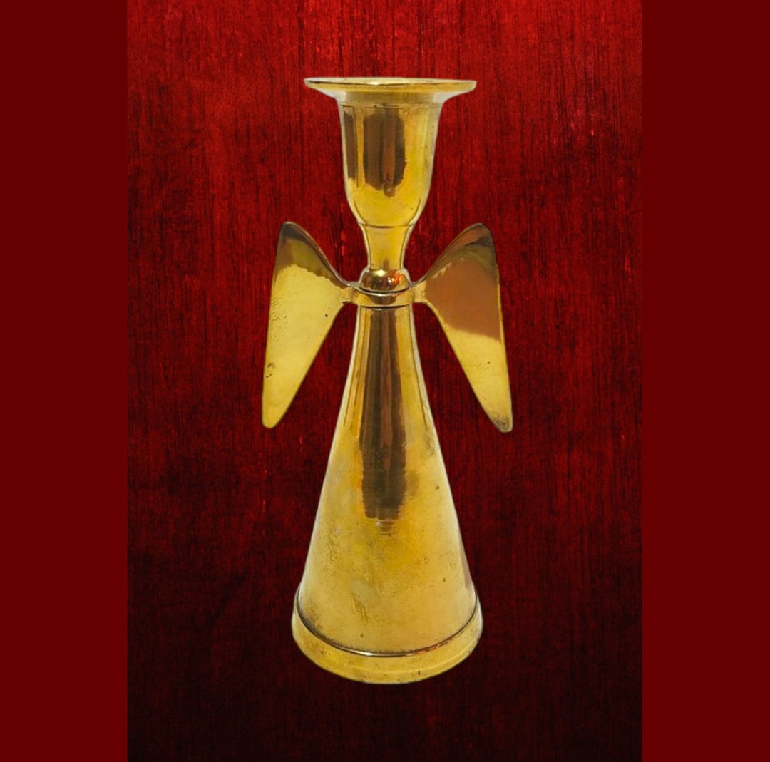 Brass Angel Candle Holder Taper Size Christmas Decorating Etsy
