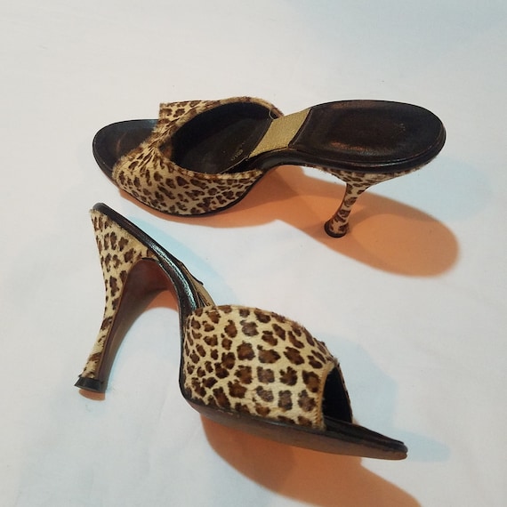 1950's High Heels, Springolator Shoes, Cheetah Leopar… - Gem