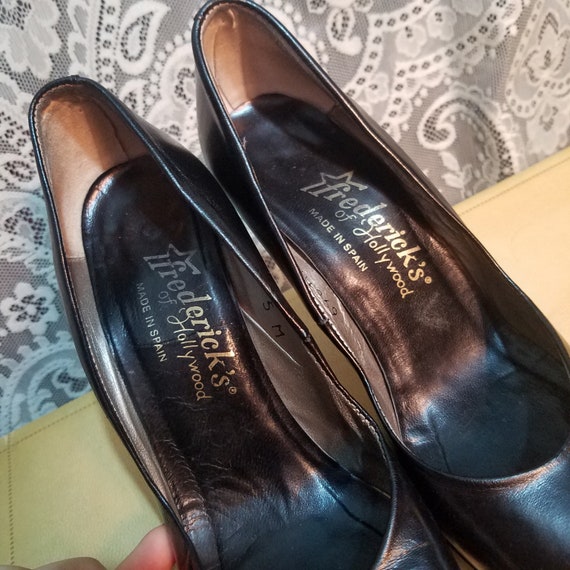 Vintage Fetish High Heels, Black Leather Shoes, 5… - image 3