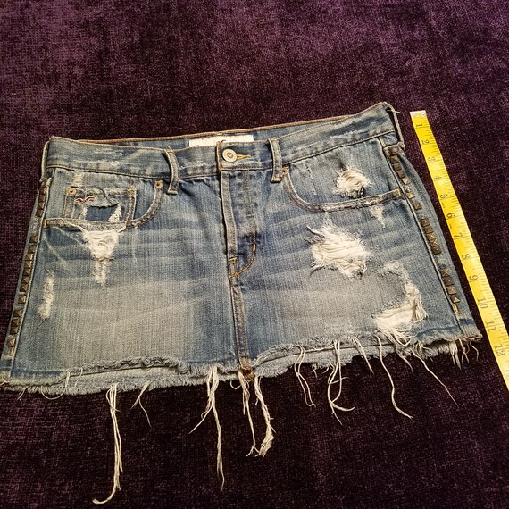 Cutoff Denim Skirt, Frayed Edges, Hippie Summer C… - image 4