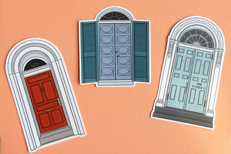 Set of 3 Doors of Frederick Maryland Stickers image 1