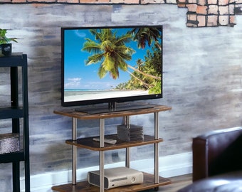 3 Tier TV Stand Particle Board Entertainment Center with Stainless-Steel, Melamine, and Tools for TV up