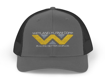Gorra de camionero Weyland-Yutani con cierre a presión - Gorra bordada de la serie Alien, Construyendo mundos mejores