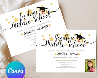 8Th Grade Grad Middle School Graduation Invitation Goodbye Middle School Last Day of school High School Editable Invite Instant Download04