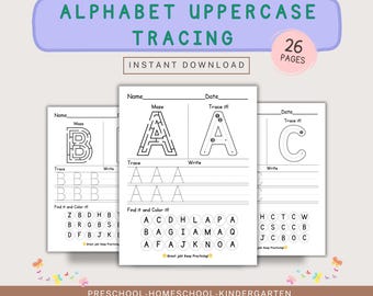 Alphabet Tracing Worksheets for Kids | Alphabet Kids Activity | Printable Letter | Instant Download | Learning Preschool Learning Activity