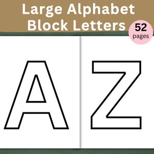 Letras grandes do alfabeto para impressão, letras grandes de bloco para impressão - alfabeto maiúsculo e minúsculo - atividades divertidas de artesanato para crianças