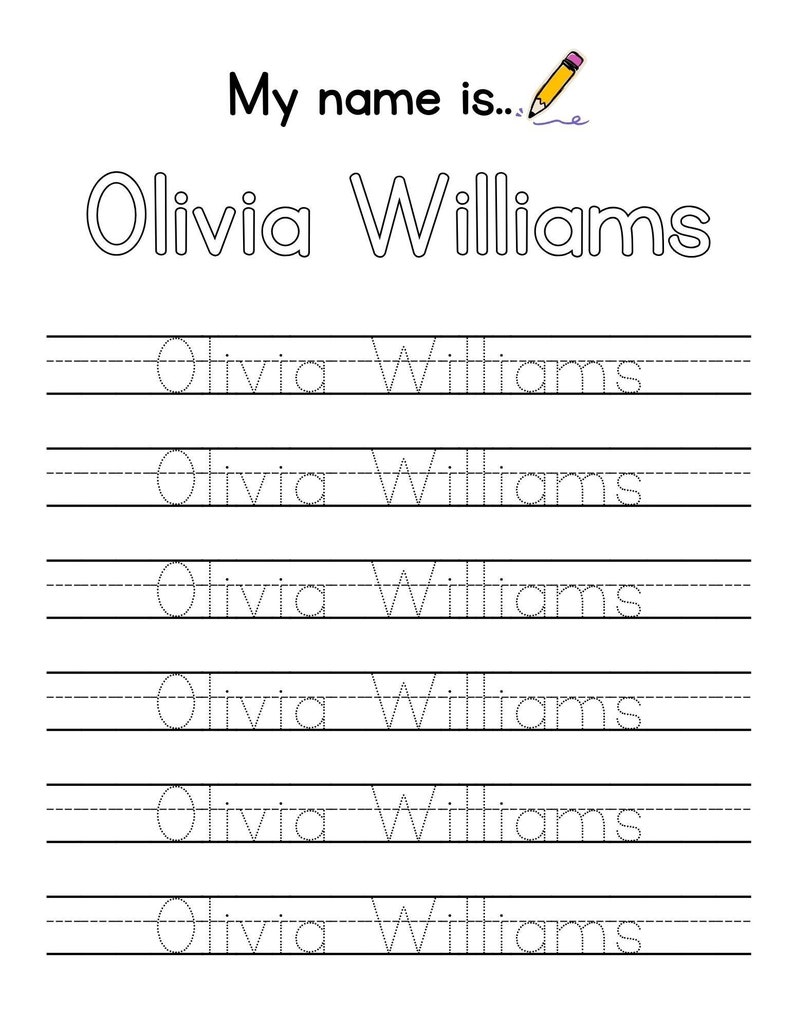 Editable Name Tracing Worksheets, Personalized Name Writing Practice ...