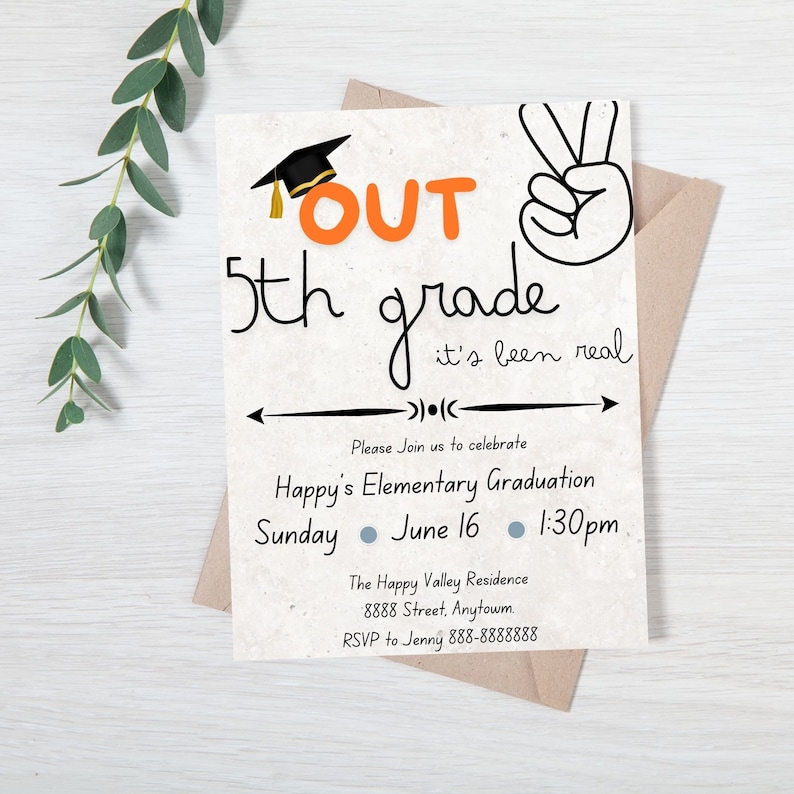 Grade R Gradution Invite Graduation Invitation | End of the School Year Celebration Invitation ...