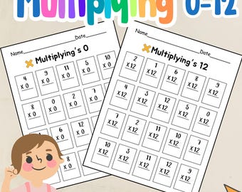 Multiplication Worksheets 0-12 | Times Table Practice | 2nd-5th Grade Math | Printable Multiplication Drills | Homeschool & Classroom
