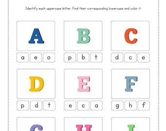 Alphabet Worksheets Printable - Find the Letter - Preschool Activity - Educational Resources