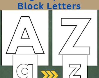 Large Printable Alphabet Letters, Printable Large Block Letters - Uppercase and Lowercase Alphabet - Fun Crafting Activities for Kids number