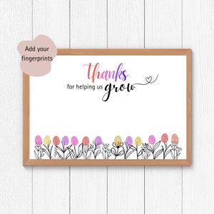 Wildflower kids Fingerprints Teacher Appreciation Gift Keepsake Fingerprint Art Craft Template End of Year Gift from Students 2 Teachers PDF