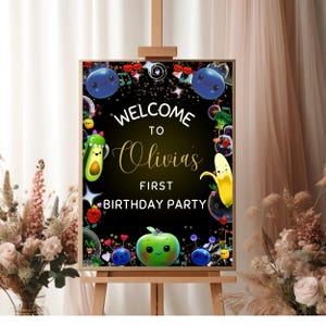 Dancing Fruit Welcome Sign Hey Bear Sensory Welcome Sign Kids Birthday Invite Fruit Birthday Invitation Party Invitation Digital Download3