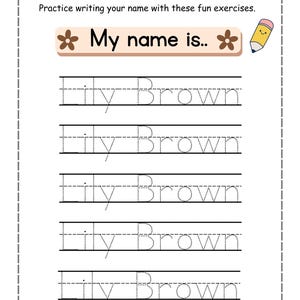 Editable Name Tracing Worksheets, Personalized Name Writing Practice, Preschool Worksheets for Toddlers, Fun Learning Activity