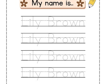 Editable Name Tracing Worksheets, Personalized Name Writing Practice, Preschool Worksheets for Toddlers, Fun Learning Activity