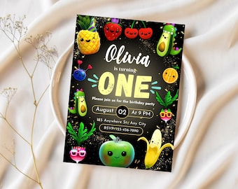 Hey Bear Sensory Invitation Dancing Fruit Party Kids Birthday Invite Simple and Easy Edit Party Kids Birthday Invite Invitation Editable02